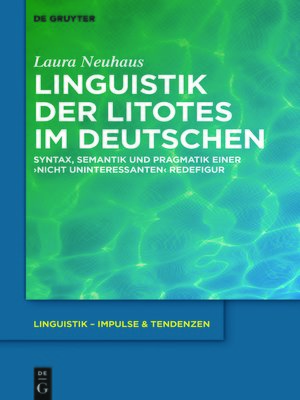 cover image of Linguistik der Litotes im Deutschen
